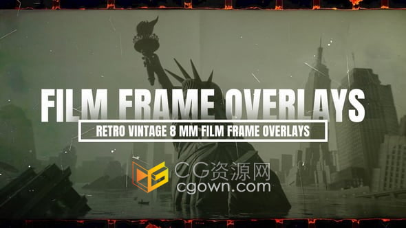 4K分辨率视频素材复古美学8mm电影胶片边框叠加效果12组