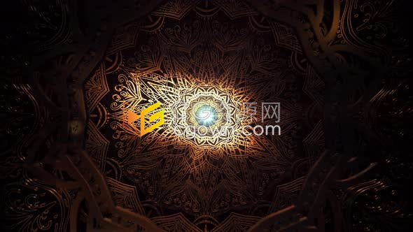 VJ素材-经典复古纹理风格典雅花香书法艺术表演LED背景视频效果