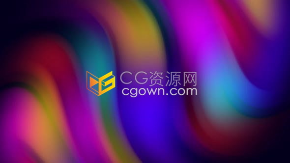 4K视频素材-多彩色抽象波浪旋转动画视觉效果魅力LED背景素材