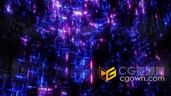 视频素材-互联网IT网络AI处理科学云计算相关项目动态背景素材