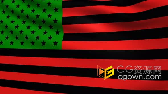 视频素材-非裔美国人国旗African American Flag 4K分辨率