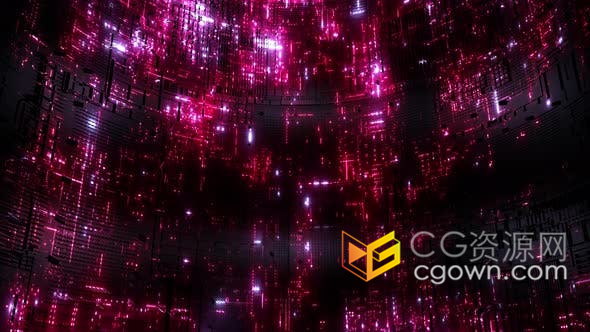 VJ素材-抽象数据中心云计算AI处理IT互联网活动LED背景视频素材