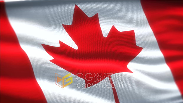 视频素材-Canada加拿大国旗动画效果国家旗帜动态素材
