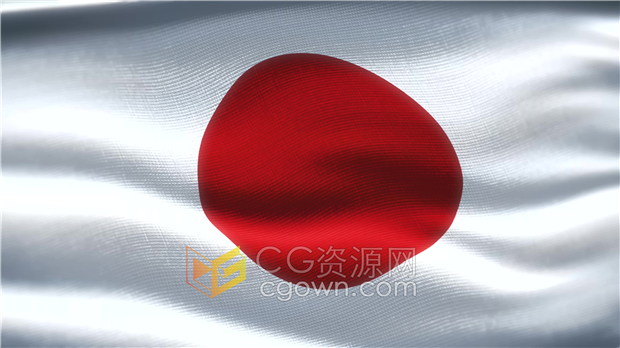 4K视频素材-动态Japan日本国旗国家旗帜动画背景视频素材