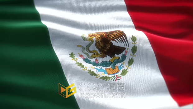 视频素材-4K分辨率墨西哥国家Mexico国旗动态背景素材