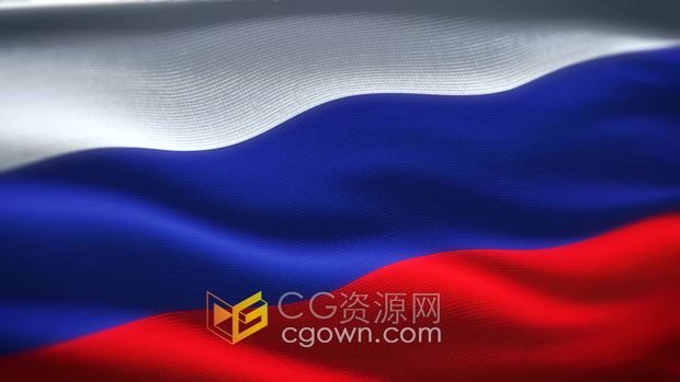 视频素材-Russia俄罗斯国旗UHD 4K分辨率动画效果背景素材国旗