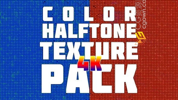 4K分辨率彩色半色调纹理包30种不同效果动画-视频素材