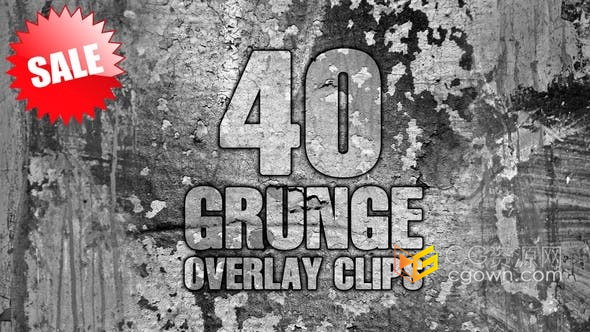 40种划痕质地磨砂污垢灰尘叠加特效Grunge Overlay Clips-视频素材