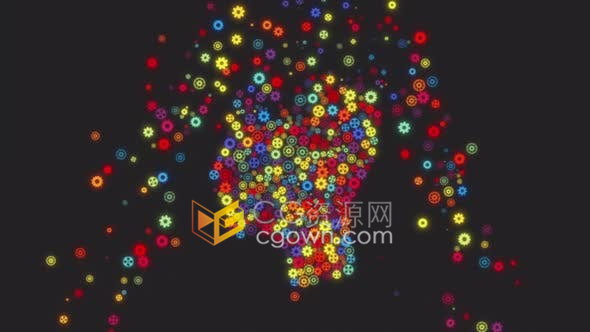 视频素材-教育理念头脑齿轮元素智慧思维新概念创意视频背景