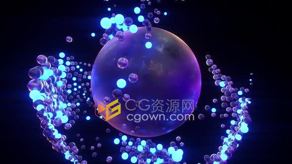 4K分辨率VJ素材-弹跳霓虹灯球舞台LED背景视频素材