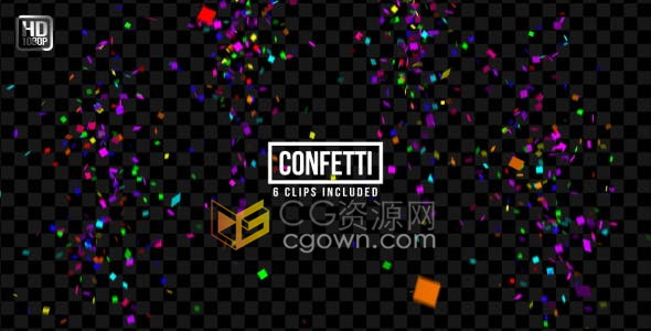 Confetti带有Alpha通道五彩纸屑元素用于庆祝活动狂欢节视频素材