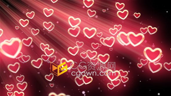 VJ素材-情人节庆祝活动婚礼LED屏幕背景视频闪闪发光心形视频素材