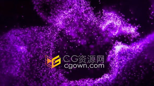 紫色粒子流沙发光漩涡Particles特效动态背景视频素材下载