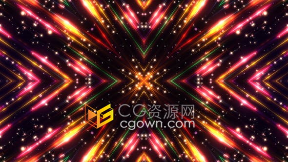 动态背景墙发光线多彩万花筒霓虹灯VJ视频素材下载