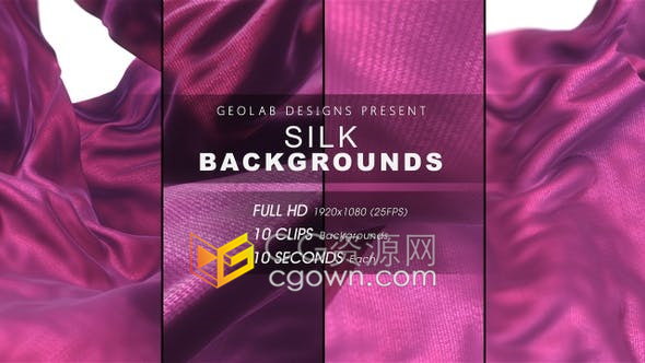 10组丝绸光滑布料动画动态织物背景抽象背景视频素材下载