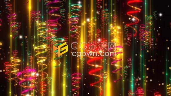 背景素材闪闪发光五彩纸屑圣诞节狂欢庆典动态背景VJ视频素材