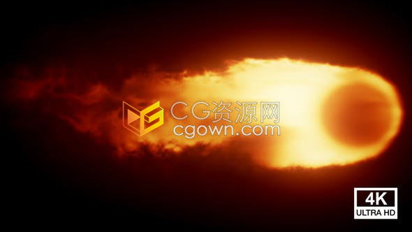 4K火球燃烧火花烟雾迸发特效动画背景视频素材免费下载