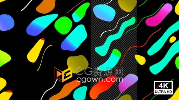 4K分辨率多彩波浪线条液体运动图形动画视频素材带Alpha通道