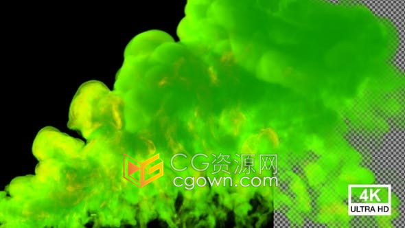 Green Firy Smoke 4k分辨率烟雾爆炸VFX特效视频素材下载