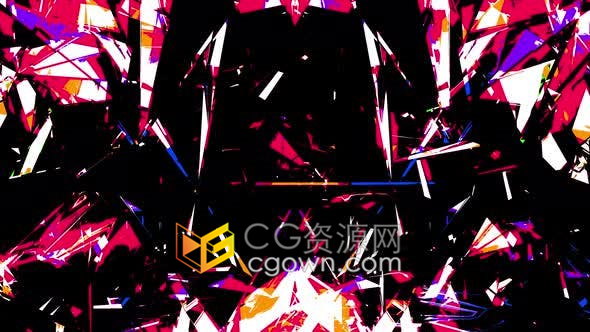VJ素材-DJ Background 4K抽象玻璃碎片万花筒背景视频素材