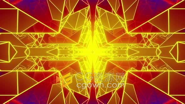 VJ素材-4k抽象几何图形不规则拼接背景电子自动化循环效果视频