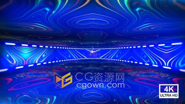 Vj抽象多彩分形艺术图案波浪舞台背景4k视频素材免费下载