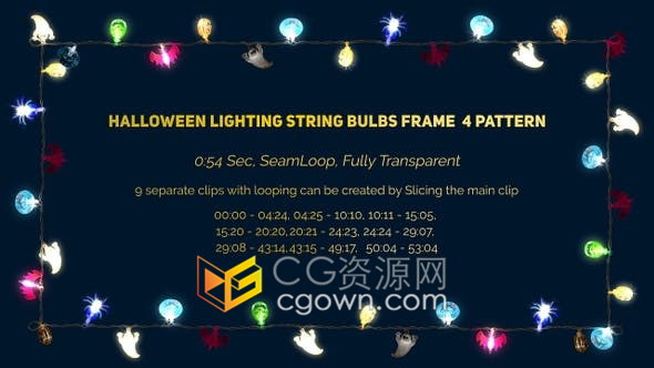 带Alpha通道万圣节装饰led闪烁灯串邪恶乐趣怪异视频素材