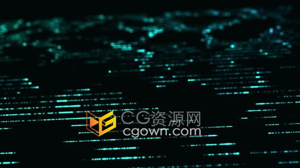 网络数据传输4k动画在线联网光纤电缆虚拟通讯技术背景视频