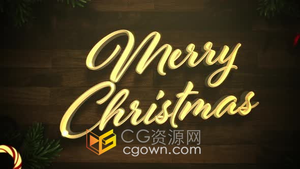 视频素材-节日祝福标语特写动画简约大方圣诞活动邀请函节日贺卡