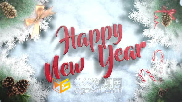 视频素材- 节日装饰图案背景雪花粒子轻舞飞扬新年祝福电子贺卡