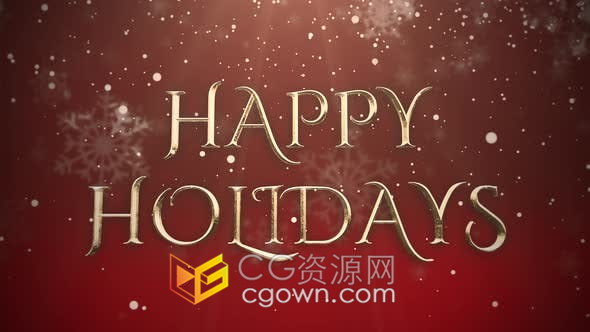 视频素材-喜庆节日庆祝红色背景白色雪花飘落背景动画