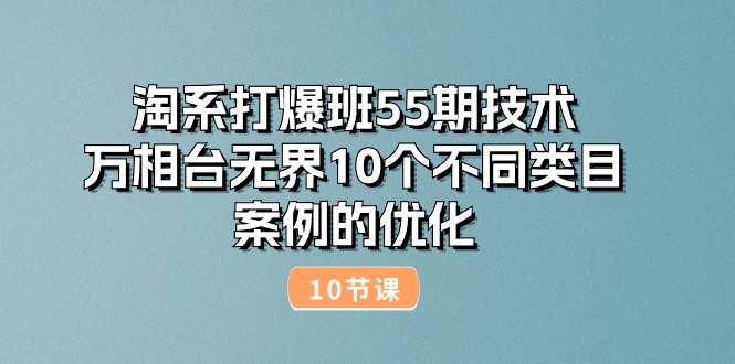 (10996期)淘系打爆班55期技术:万相台无界10个不同类目案例的优化(10节)