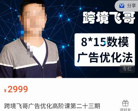 跨境飞哥·广告优化高阶课第二十三期,?8*15数模广告优化法,用数据驱动决策