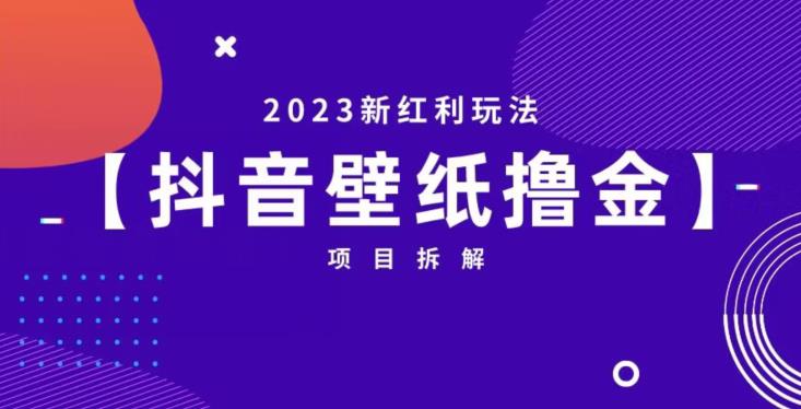 抖音壁纸小程序创作者撸金项目,2023新红利玩法【项目拆解】