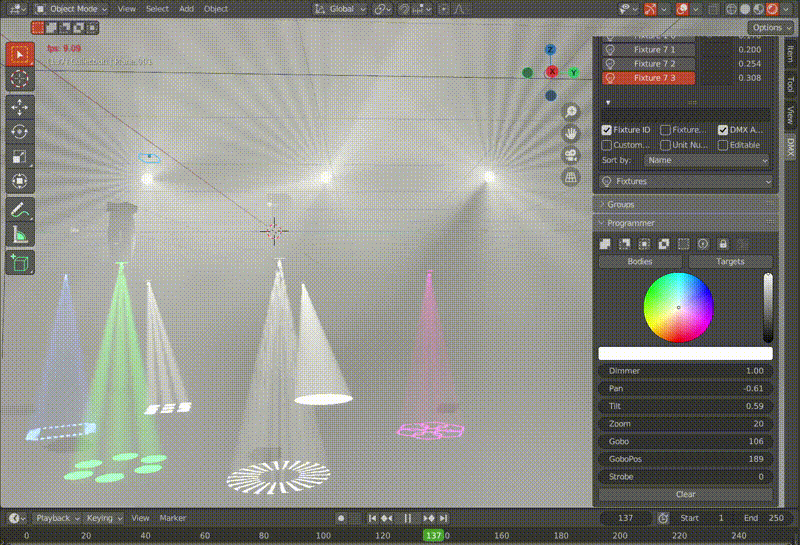 Blender插件BlenderDMX v1.4.2舞台灯光控制