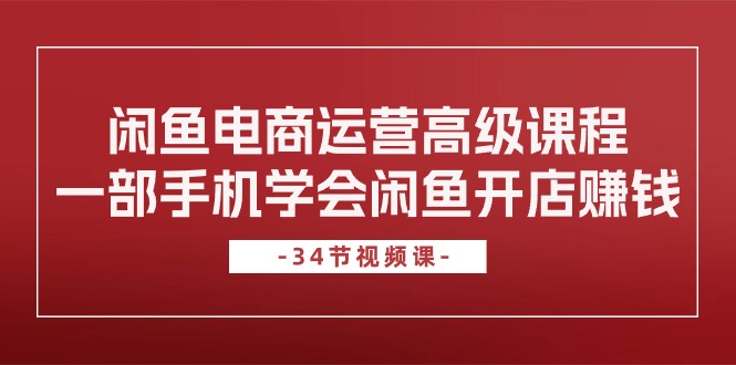 (10686期)闲鱼电商运营高级课程,一部手机学会闲鱼开店赚钱(34节课)