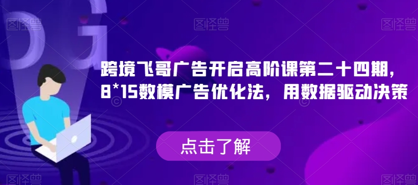 跨境飞哥广告开启高阶课第二十四期,?8*15数模广告优化法,用数据驱动决策