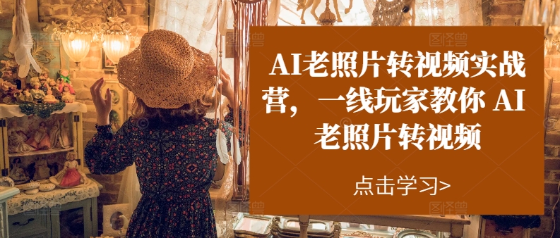 (11477期)AI老照片转视频实操训练营,一线玩家教你AI老照片转视频