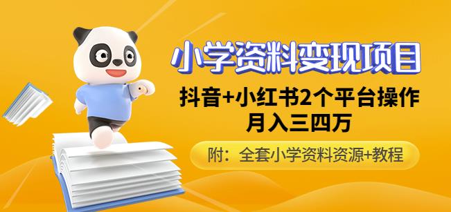 唐老师小学资料变现项目,抖音+小红书2个平台操作,月入数万元(全套资料+教程)