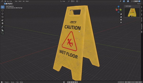 Blender插件Rust v1.0.0快速添加污迹锈斑污渍腐蚀材质