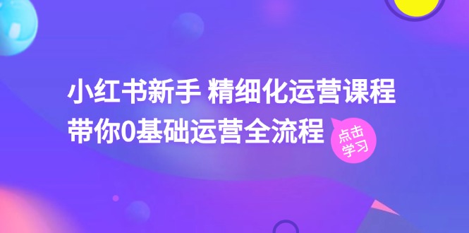 (11417期)小红书新手 精细化运营课程,带你0基础运营全流程(41节视频课)