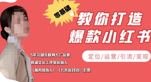 学做小红书自媒体从0到1,零基础教你打造爆款小红书(定位/运营/引流/变现)