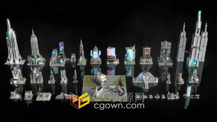 新纪元纽约时代广场建筑书馆研究所办公楼博物馆摩天大楼住宅酒店Blender模型