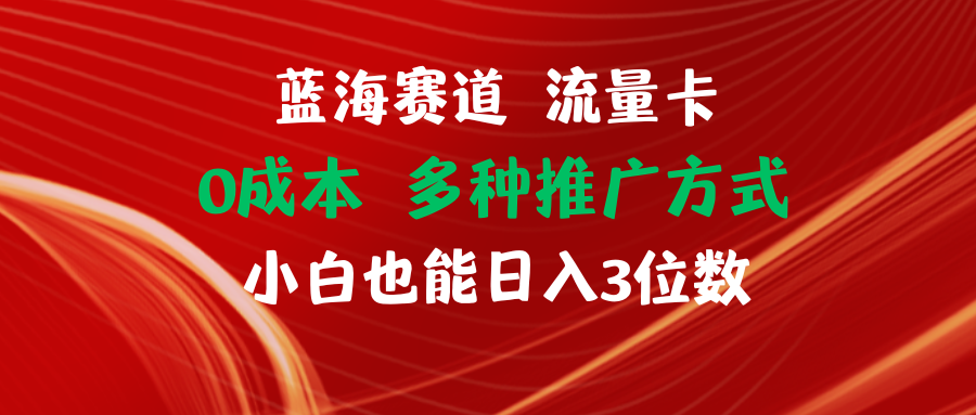 (11768期)蓝海赛道 流量卡 0成本 小白也能日入三位数