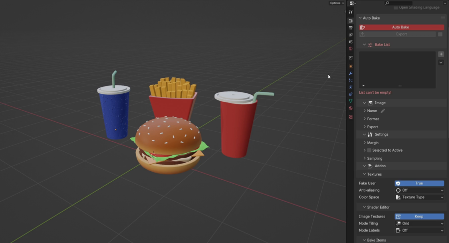 Blender 4.1插件Auto Bake v1.5纹理烘焙器和导出器
