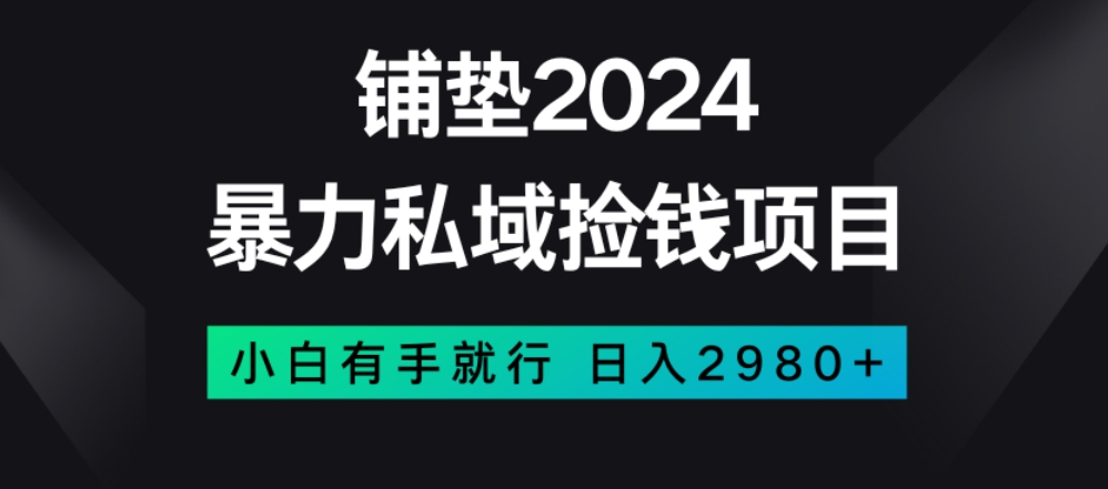 暴力私域捡钱项目,小白无脑操作,日入2980【揭秘】