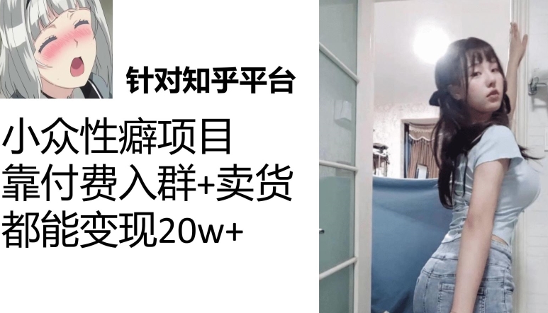 一个月入袋3w,知乎小众性癖项目,Lsp的钱才是最好赚的【揭秘】