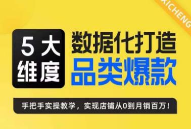 玺承·5大维度,数据化打造电商品类爆款特训营,一套高效运营爆款方法论