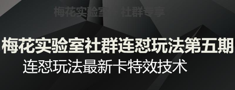 梅花实验室社群连怼玩法第五期,视频号连怼玩法最新卡特效技术