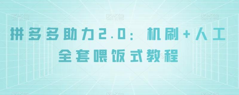 拼多多助力2.0:机刷+人工全套喂饭式教程【揭秘】